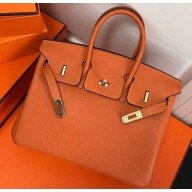 Hermes Birkin 25cm Bag Orange in Togo Leather With Gold Hardware