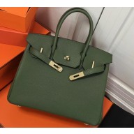 Hermes Birkin 25cm Bag Army Green in Togo Leather With Gold Hardware