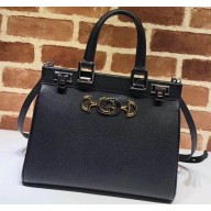 Gucci Zumi Grainy Leather Small Top Handle Bag 569712 Black 2019