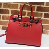 Gucci Zumi Grainy Leather Small Top Handle Bag 569712 Red 2019