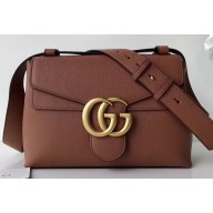 Gucci GG Marmont Leather Shoulder Bag 401173 Brown