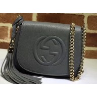Gucci Soho Leather Chain Shoulder Bag 323190 Gray