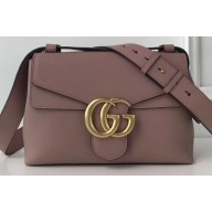 Gucci GG Marmont Leather Shoulder Bag 401173 Nude Pink