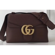 Gucci GG Marmont Leather Shoulder Bag 401173 Coffee
