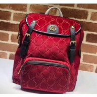 Gucci GG Velvet Small Backpack Bag 574942 Red