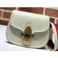 Gucci Leather Saddle Shoulder Bag 495663 White