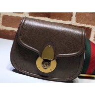Gucci Leather Saddle Shoulder Bag 495663 Coffee