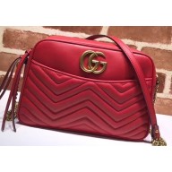 Gucci GG Marmont Medium Matelassé Shoulder Bag 443499 Red