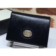 Gucci Leather Card Case Wallet 598532 Black