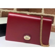 Gucci Leather Chain Card Case Wallet 598549 Red