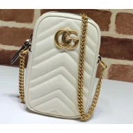 Gucci GG Marmont Matelassé Mini Chain Strap Bag 598597 White