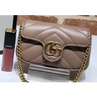 Gucci GG Marmont Matelassé Micro Bag 575161 Nude