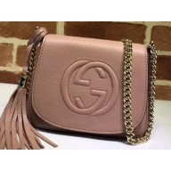 Gucci Soho Leather Chain Shoulder Bag 323190 Nude Pink
