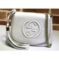 Gucci Soho Leather Chain Shoulder Bag 323190 White