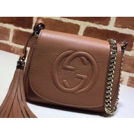 Gucci Soho Leather Chain Shoulder Bag 323190 Brown