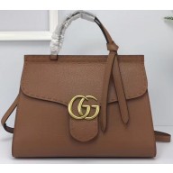 Gucci GG Marmont Small Top Handle Bag 421890 Brown
