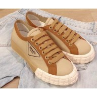 Prada Gabardine Fabric Low-top Sneakers Khaki/Beige 2020