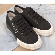 Prada Gabardine Fabric Low-top Sneakers Black 2020