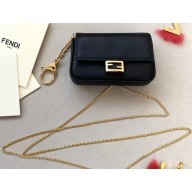 Fendi Nano Baguette Bag Charm Leather Black 2019