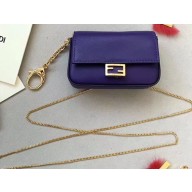 Fendi Nano Baguette Bag Charm Leather Purple 2019