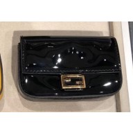 Fendi Nano Baguette Bag Charm Patent Leather Black 2019