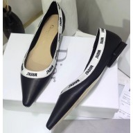 Dior Heel 1.5cm J'Adior Ballet Flats in Lambskin Black 2020