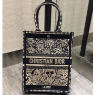 Dior Vertical Book Tote Bag Tarot Embroidered Canvas 2020