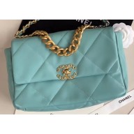 Chanel 19 Large Leather Flap Bag AS1161 Mint Green 2020