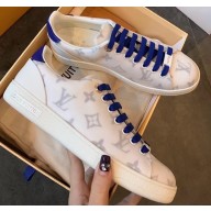 Louis Vuitton Monogram-print Frontrow Sneakers White/Blue 2020
