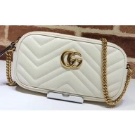 Gucci GG Marmont Mini Shoulder Bag 598596 White