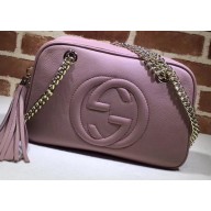Gucci Soho Leather Chain Shoulder Bag 308983 Nude Pink