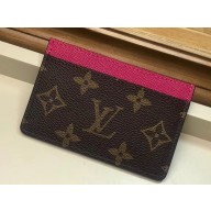 Louis Vuitton Card Holder Monogram Canvas M60703 Fuchsia
