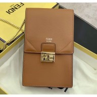 Fendi Vertical Wallet On Chain Kan U Mini Bag Brown 2020
