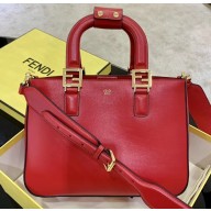 Fendi Calf Leather FF Tote Small Bag Red 2020