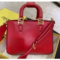 Fendi Calf Leather FF Tote Medium Bag Red 2020