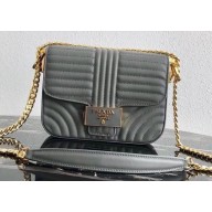 Prada Diagramme Leather Shoulder Bag 1BD217 Gray 2020