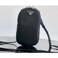 Prada Bandoleer Nylon Shoulder Mini Bag 1DH030 Black 2020