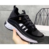 Chanel Velvet Calfskin Sneakers G35617 Black 01 2020