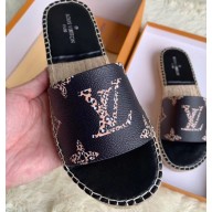 Louis Vuitton Monogram Leopard Print Espadrilles Slipper Sandals Black 2020