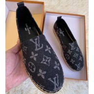 Louis Vuitton Monogram Denim Starboard Flat Espadrilles Black 2020