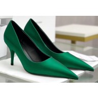 Balenciaga Heel 8cm Satin Pumps Green 2020