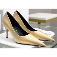 Balenciaga Heel 8cm Satin Pumps Gold 2020