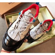 Burberry Nylon and Suede Arthur Sneakers Light Gray/Black 2020