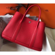 Hermes Calfskin Garden Party 30/36 Bag Red