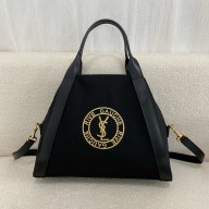 SAINT LAURENT RIVE GAUCHE bowling tote in canvas black 2024(original quality)