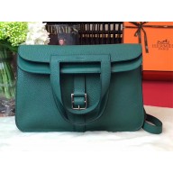 Hermes Halzan Tote Bag in Original Togo Leather Green