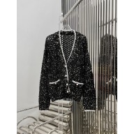 chanel black sequins cardigan 2023