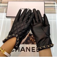 chanel black sheepskin gloves 2805-2024