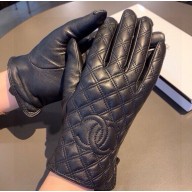 chanel black sheepskin gloves 2808-2024