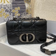 DIOR Black Quilted Macrocannage Calfskin SMALL DIOR CARO BAG